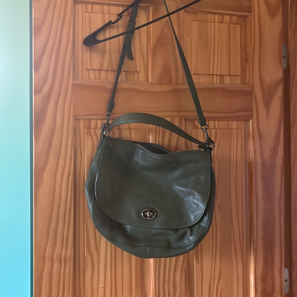 Coach army green bag